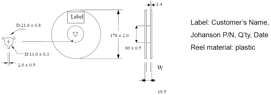 Integrated Passive Component Reel Dimensions