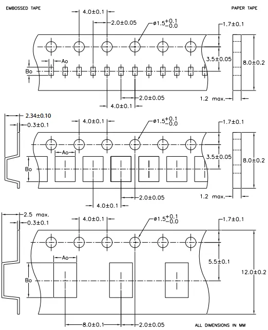 johanson-embossed-tape-specifications